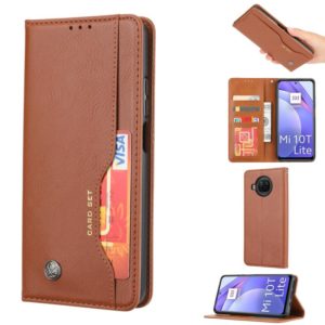 For Xiaomi Mi 10T Lite Knead Skin Texture Horizontal Flip Leather Case with Photo Frame & Holder & Card Slots & Wallet(Brown) (OEM)