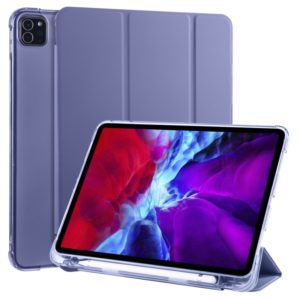 For iPad Pro 11 (2020) / iPad Pro 11(2018) 3-folding Horizontal Flip PU Leather + Shockproof TPU Tablet Case with Holder & Pen Slot(Lavender Purple) (OEM)