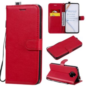 For Xiaomi Redmi K30 Pro Solid Color Horizontal Flip Protective Leather Case with Holder & Card Slots & Wallet & Lanyard(Red) (OEM)