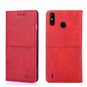 For Infinix Smart 4 X653 Cow Texture Magnetic Horizontal Flip Leather Phone Case(Red) (OEM)