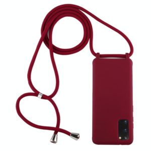 For Galaxy S20 Candy Color TPU Protective Case with Lanyard(Red) (OEM)