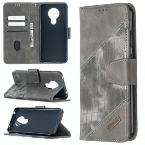 For Nokia 5.3 Matching Color Crocodile Texture Horizontal Flip PU Leather Case with Wallet & Holder & Card Slots(Grey) (OEM)