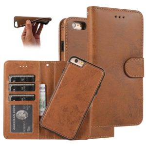 For iPhone 6 KLT888-2 Retro 2 in 1 Detachable Magnetic Horizontal Flip TPU + PU Leather Case with Holder & Card Slots & Photo Frame & Wallet(Brown) (OEM)