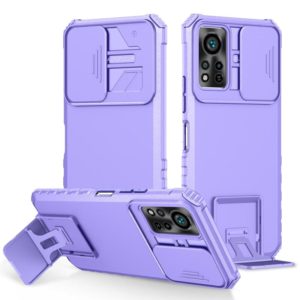 For Infinix Hot 11S NFC Stereoscopic Holder Sliding Camshield Phone Case(Purple) (OEM)
