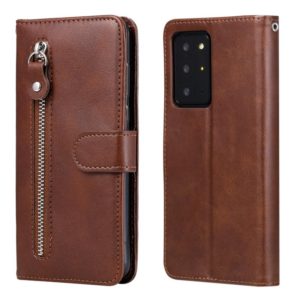 For Samsung Galaxy Note20 Ultra Fashion Calf Texture Zipper Horizontal Flip Leather Case with Stand & Card Slots & Wallet Function(Brown) (OEM)