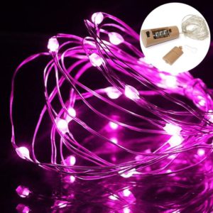 10 PCS LED Wine Bottle Cork Copper Wire String Light IP44 Waterproof Holiday Decoration Lamp, Style:2m 20LEDs(Pink Light) (OEM)