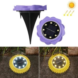 2 PCS 8 LEDs Solar Petals Buried Lamp Waterproof Garden Lawn Light, Specification: Purple Lily (White Light) (OEM)