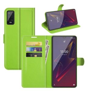 For Wiko Power U20 Litchi Texture Horizontal Flip Protective Case with Holder & Card Slots & Wallet(Green) (OEM)