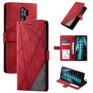 For Xiaomi Redmi Note 8 Pro Skin Feel Splicing Horizontal Flip Leather Case with Holder & Card Slots & Wallet & Photo Frame(Red) (OEM)
