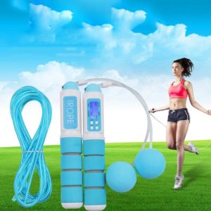 iROPE Professional Electronic Timer and Counter Skipping Rope with 4-button LCD Display(Baby Blue) (OEM)
