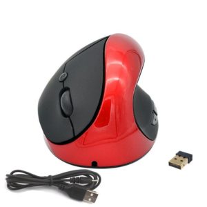JSY-03 6 Keys Wireless Vertical Charging Mouse Ergonomic Vertical Optical Mouse(Red) (OEM)