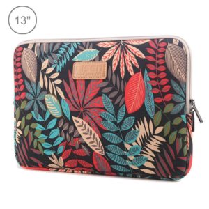 Lisen 13 inch Sleeve Case Colorful Leaves Zipper Briefcase Carrying Bag for Macbook, Samsung, Lenovo, Sony, DELL Alienware, CHUWI, ASUS, HP, 13 inch and Below Laptops(Black) (OEM)