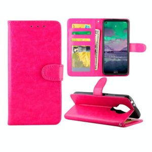 For Nokia 3.4 Crazy Horse Texture Leather Horizontal Flip Protective Case with Holder & Card Slots & Wallet & Photo Frame(Magenta) (OEM)