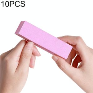 10 PCS Tofu Block Nail Polish Four Squares High Elastic Cotton Manicure Sand Block (Pink) (OEM)