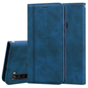 For Xiaomi Redmi Note 8 Frosted Business Magnetic Horizontal Flip PU Leather Case with Holder & Card Slot & Lanyard(Blue) (OEM)