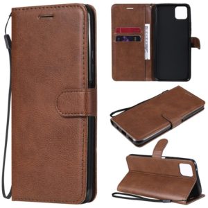 For Huawei Enjoy 20 5G Solid Color Horizontal Flip Protective Leather Case with Holder & Card Slots & Wallet & Photo Frame & Lanyard(Brown) (OEM)