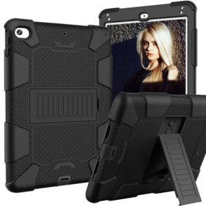 Shockproof Two-color Silicone Protection Shell for iPad Mini 2019 & 4, with Holder (Black) (OEM)