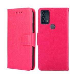 For TCL 20B 6159K Crystal Texture Leather Phone Case(Rose Red) (OEM)