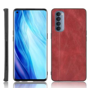 For Oppo Reno4 Pro 4G Shockproof Sewing Cow Pattern Skin PC + PU + TPU Case(Red) (OEM)