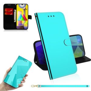 For Samsung Galaxy M31 Lmitated Mirror Surface Horizontal Flip Leather Case with Holder & Card Slots & Wallet & Lanyard(Mint Green) (OEM)