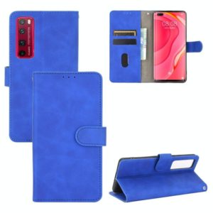 For Huawei nova 7 Pro 5G Solid Color Skin Feel Magnetic Buckle Horizontal Flip Calf Texture PU Leather Case with Holder & Card Slots & Wallet(Blue) (OEM)