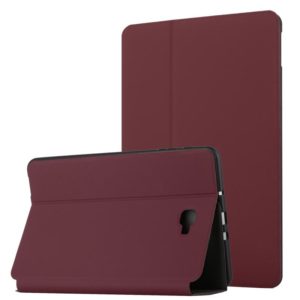 For Samsung Galaxy Tab A 10.1 T580/T585C Dual-Folding Horizontal Flip Tablet Leather Case with Holder (Wine Red) (OEM)