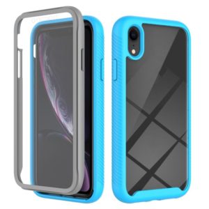 For iPhone XR Starry Sky Solid Color Series Shockproof PC + TPU Case with PET Film(Sky Blue) (OEM)