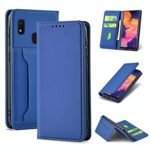 For Samsung Galaxy A10e Strong Magnetism Liquid Feel Horizontal Flip Leather Case with Holder & Card Slots & Wallet(Blue) (OEM)