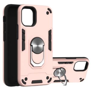 For iPhone 12 mini Armour Series PC + TPU Protective Case with Ring Holder(Rose Gold) (OEM)