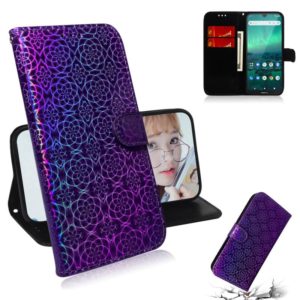 For Nokia 1.3 Solid Color Colorful Magnetic Buckle Horizontal Flip PU Leather Case with Holder & Card Slots & Wallet & Lanyard(Purple) (OEM)