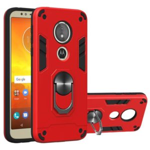 For Motorola Moto E5(EU Version) / G6 Play 2 in 1 Armour Series PC + TPU Protective Case with Ring Holder(Red) (OEM)