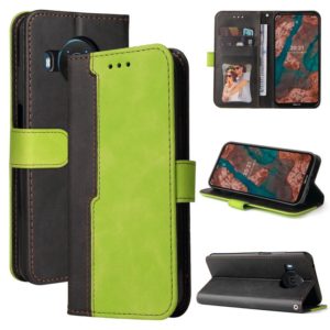 For Nokia X10 / X20 Business Stitching-Color Horizontal Flip PU Leather Case with Holder & Card Slots & Photo Frame(Green) (OEM)