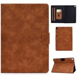 For iPad 10.2 / Air (2019) / Pro 10.5 Cowhide Texture Horizontal Flip Leather Case with Holder & Card Slots & Sleep / Wake-up Function(Brown) (OEM)