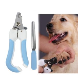 Two-piece Pet Toe Stainless Steel Cat and Dog Nail Clipper Filee, Size:S(Blue) (OEM)