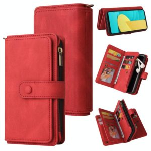 For LG Stylo 7 / Stylo 7 5G Skin Feel PU + TPU Horizontal Flip Leather Case With Holder & 15 Cards Slot & Wallet & Zipper Pocket & Lanyard(Red) (OEM)