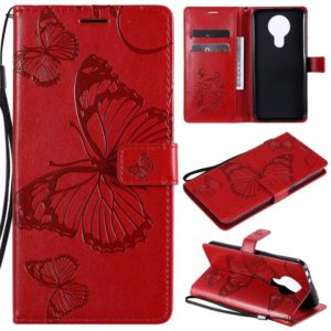 For Nokia 3.4 3D Butterflies Embossing Pattern Horizontal Flip Leather Case with Holder & Card Slot & Wallet(Red) (OEM)
