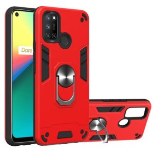 For OPPO Realme 7i / C17 Armour Series PC + TPU Protective Case with Ring Holder(Red) (OEM)