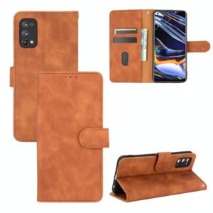 For OPPO Realme 7 Pro Solid Color Skin Feel Magnetic Buckle Horizontal Flip Calf Texture PU Leather Case with Holder & Card Slots & Wallet(Brown) (OEM)
