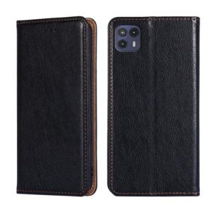 For Motorola Moto G50 5G Gloss Oil Solid Color Magnetic Leather Phone Case(Black) (OEM)