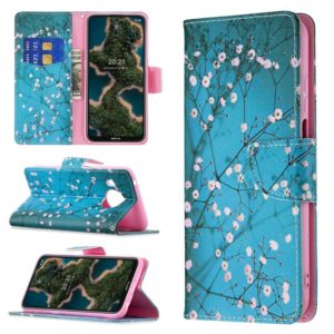 For Nokia X10 / X20 Colored Drawing Pattern Horizontal Flip Leather Case with Holder & Card Slots & Wallet(Plum Blossom) (OEM)