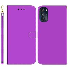 For Motorola Moto G 2022 Imitated Mirror Surface Leather Phone Case(Purple) (OEM)
