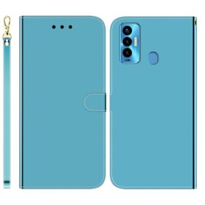 For Tecno Camon 18i Imitated Mirror Surface Horizontal Flip Leather Phone Case(Blue) (OEM)