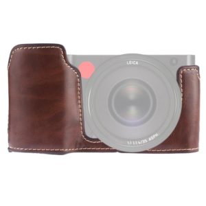 1/4 inch Thread PU Leather Camera Half Case Base for Leica TL (Typ 701) (Coffee) (OEM)