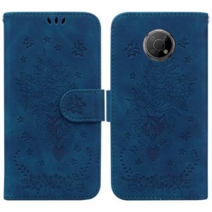 For Nokia G300 Butterfly Rose Embossed Leather Phone Case(Blue) (OEM)