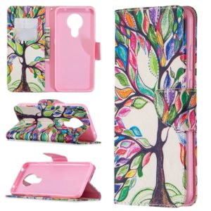 For Nokia 5.3 Colored Drawing Pattern Horizontal Flip Leather Case with Holder & Card Slots & Wallet(Life Tree) (OEM)