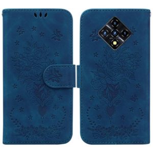For Infinix Zero 8 X687 Butterfly Rose Embossed Leather Phone Case(Blue) (OEM)