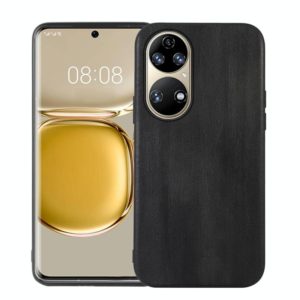 For Huawei P50 Yellow Cow Texture PU Phone Case(Black) (OEM)