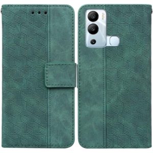 For Infinix Hot 12i Geometric Embossed Leather Phone Case(Green) (OEM)
