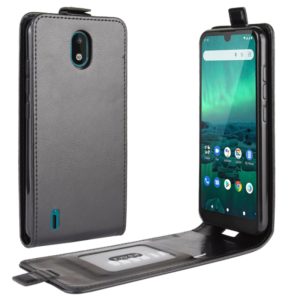 For Nokia 1.3 R64 Texture Single Vertical Flip Leather Protective Case with Card Slots & Photo Frame(Black) (OEM)