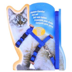 I-shaped Nylon Cat Leash Pet Chest Strap(Blue) (OEM)